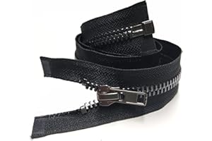 Leekayer #10 28 Inch Separating Jacket Zipper Black Nickel Metal Zipper Heavy Duty Metal Zippers for Jackets Sewing Coats Crafts (28" Nickel)