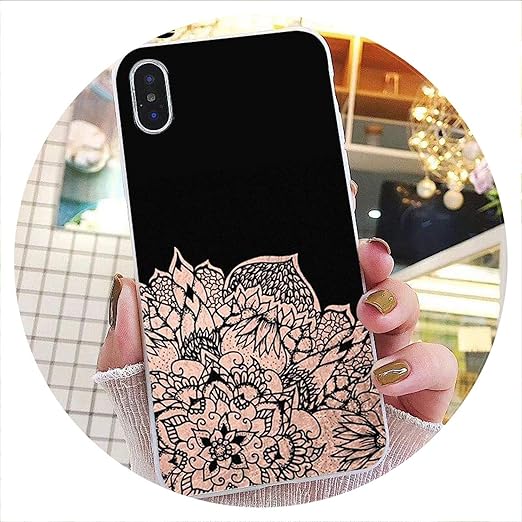 Amazon Co Jp マンダラピンクホワイト大理石ソフト電話ケース Iphone 8 7 6 6s Plus X Xs Max 5 5s Se Xr 10 カバーインハーフ For Iphone Xs Max 家電 カメラ