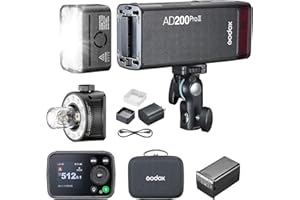 Godox AD 200 Pro II AD200Pro II, 200Ws TTL Pocket Flash - Enhanced Heat Dissipation, 0.01-1.8s Recycling, 500 Fulll Power Flashes,1/1 to 1/512 Wider,Bi-Color Modeling Light, (AD200Pro Upgraded)