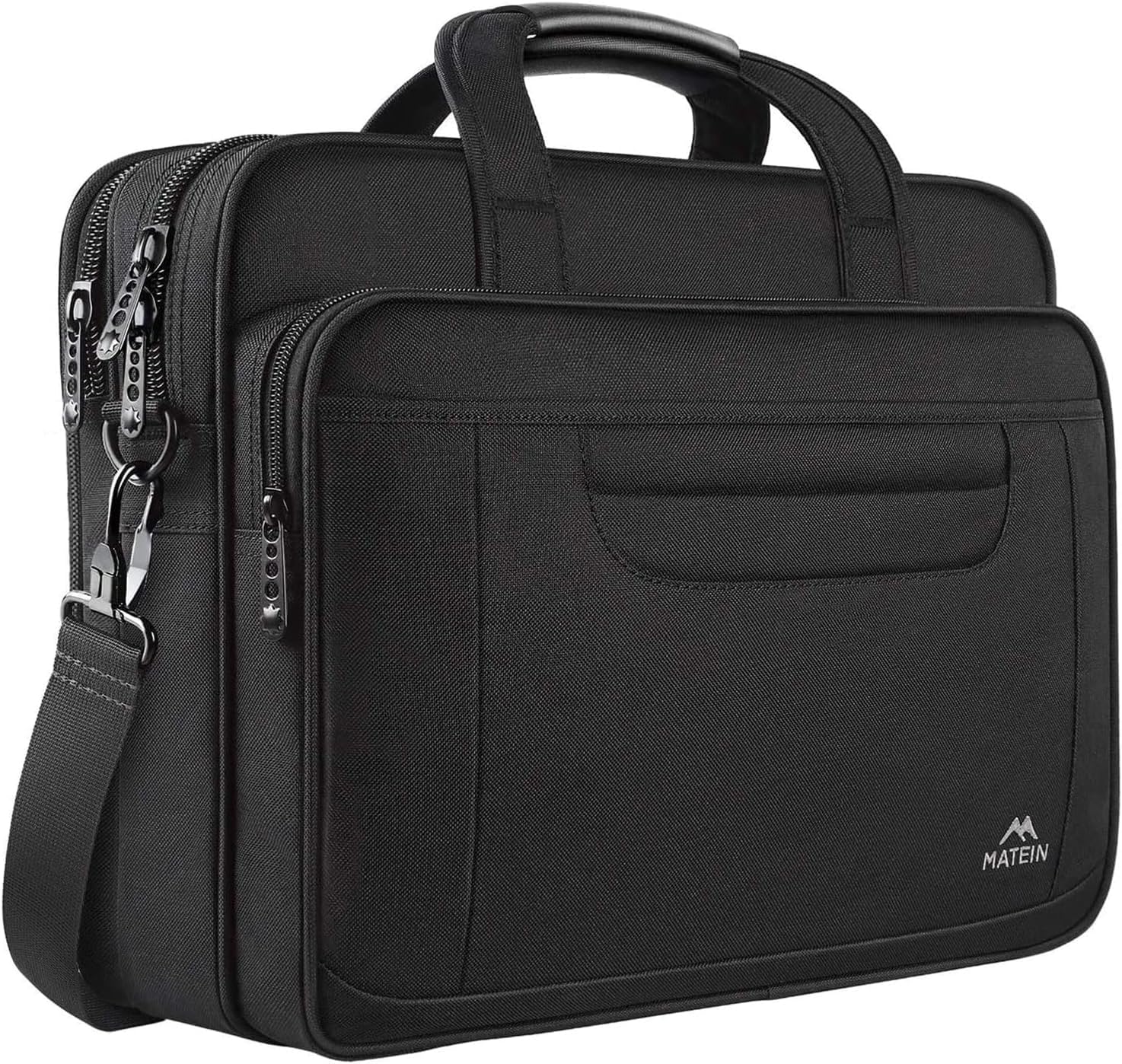 MATEIN 17 inch Laptop Bag, Water-Repellent Computer Briefcase Fits Up to 16 inch Laptop, Gaming Shoulder Messenger Bag, Large Capacity for Business/Travel - Black