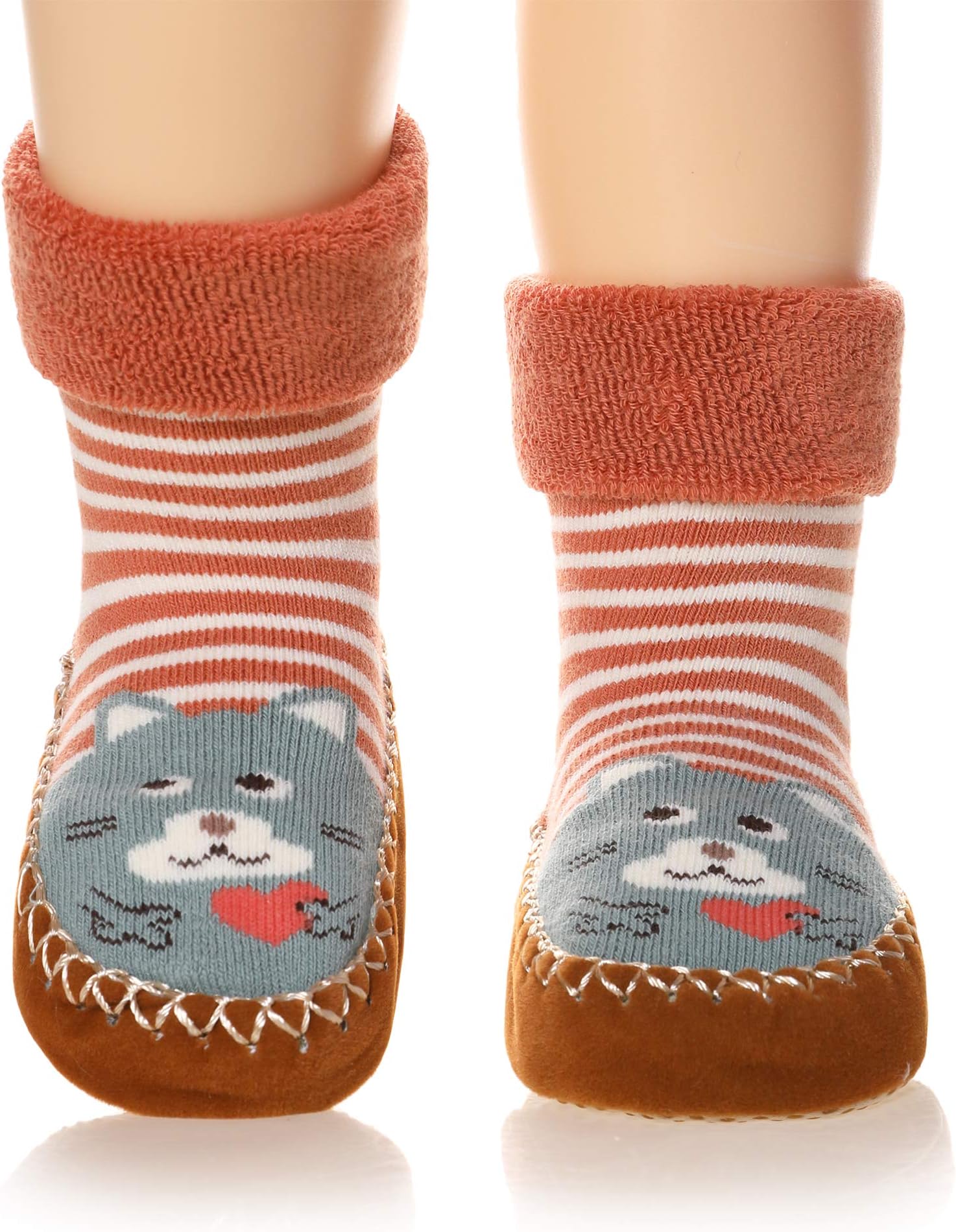 SEEYAN Childrens Toddlers Moccasins Anti-Slip Slipper Floor Cotton Breathable Kids Baby Boys Girls Indoor Outdoor Shoes Socks