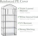 Christow Replacement Greenhouse Cover 4 Tier Mini Growhouse H158xW69xD49cm view 4