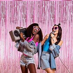 Pink Party Decorations, 3 Pack 3.2ft x 8.2ft Pink