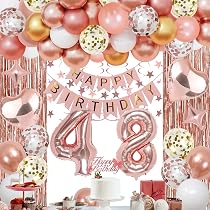 Amazon.com: NANINUNENO 48th Rose Gold Birthday Party Decorations ...