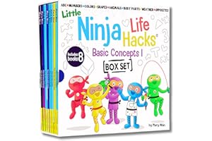 Little Ninja Life Hacks Basic Concepts Box Set 1 (Books 1-8: ABCs, Numbers, Shapes, Colors, Animals, Opposites, Weather, Body Parts)