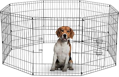 UNDERDOG 8 Panel Playpen 122x122cm Black 61/76/91cm Height Folding