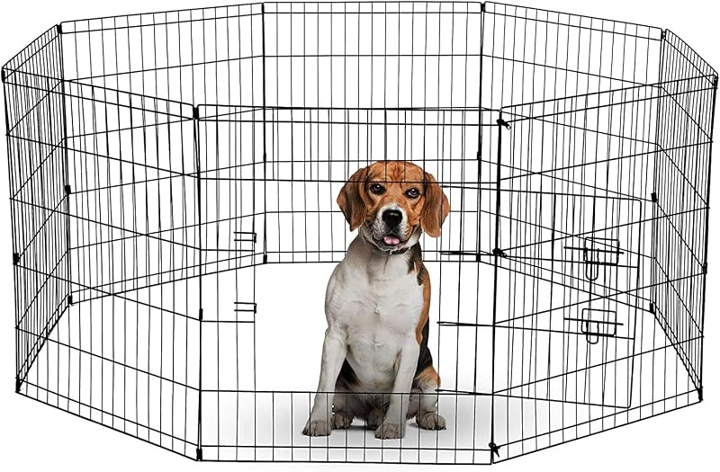 UNDERDOG 8 Panel Playpen 122x122cm Black 61/76/91cm Height Folding