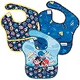 Bumkins Bibs for Girl or Boy, SuperBib Baby and Toddler 6-24 Months, Essential Must Have for Eating, Feeding, Baby Led Weaning Supplies, Mess Saving Catch Food, Fabric, 3-pk DC Comics Super Friends