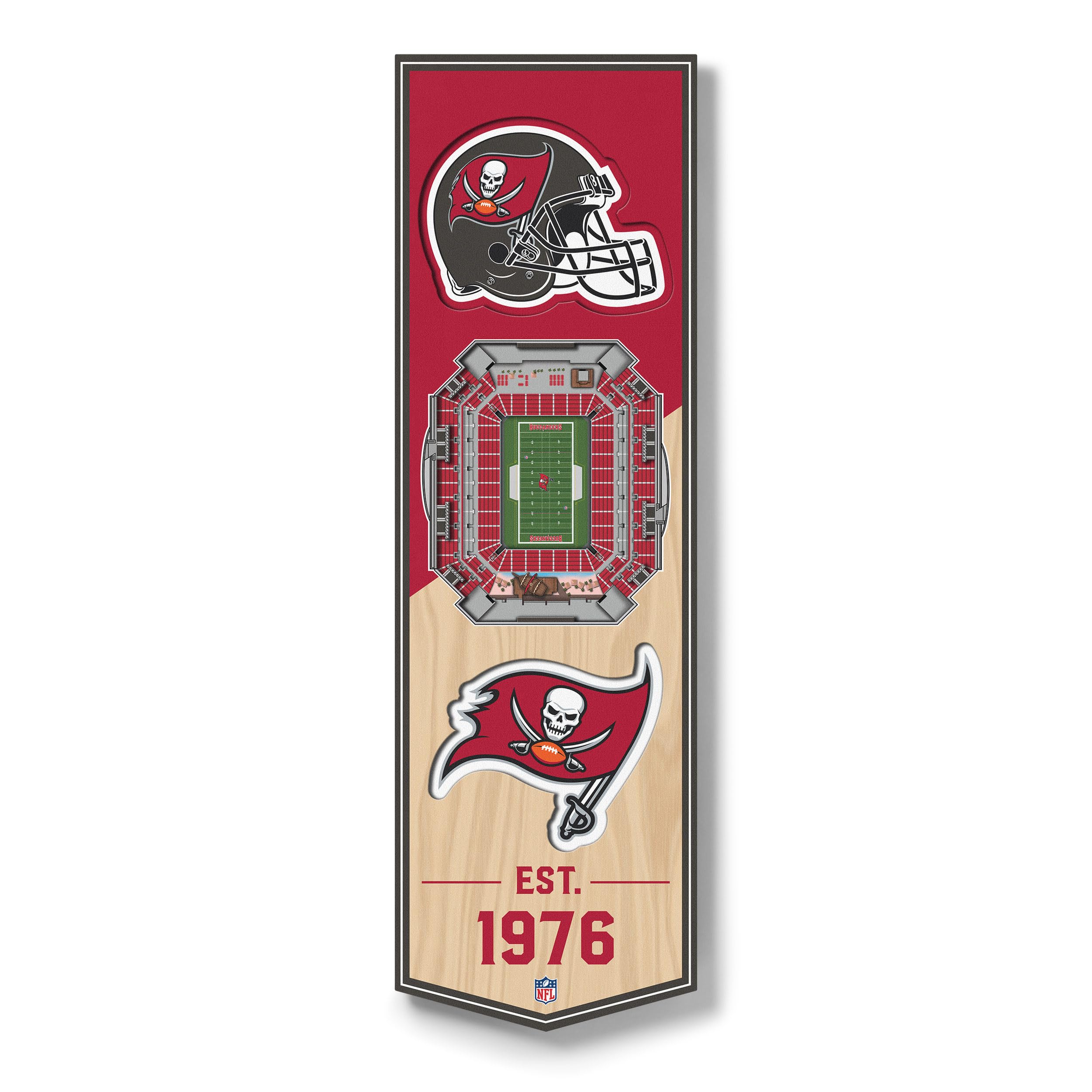 YouTheFan NFL Tampa Bay Buccaneers 3D Stadium 6x19 Banner - Raymond James Stadium