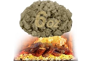 BEEPLOVE 6oz Gas Fireplace Embers - Rock Wool Glowing Embers for Indoor Gas Fireplace Logs High-Temperature Resistance Realistic Fake Flames