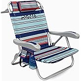ROFFT Beach Chair 6 Positions Backpack, Beach Chairs for Adults Reclining and Folding, Heavy Duty, Backpack Straps, Best Beach Chair Lay Flat Lightweight