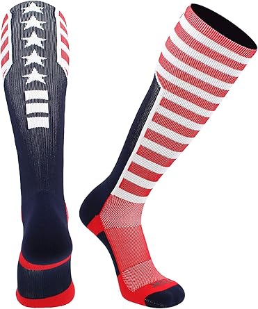 red white and blue basketball socks
