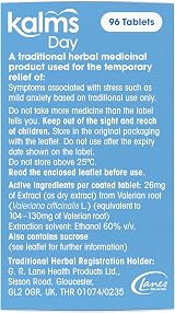 Kalms Day 96 Tablets Traditional Herbal Medicinal Product Stress Relief view 2