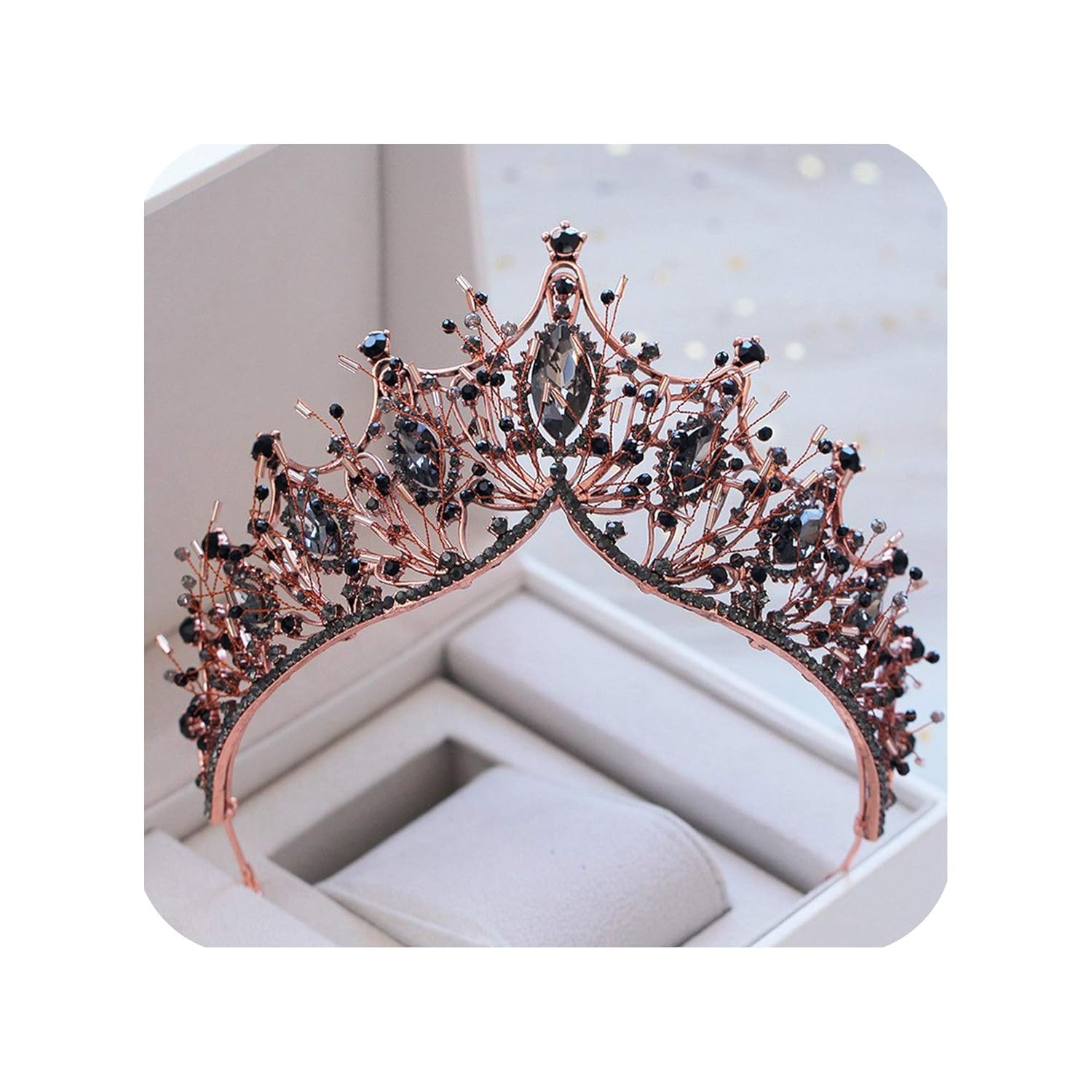 Amazon Com Baroque Bronze Vintage Black Crystal Bead Bridal