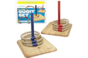 Triumph Sports Triumph Premium Wooden Quoit Set - Includes 2 Targets and 6 Sisal Rope Rings