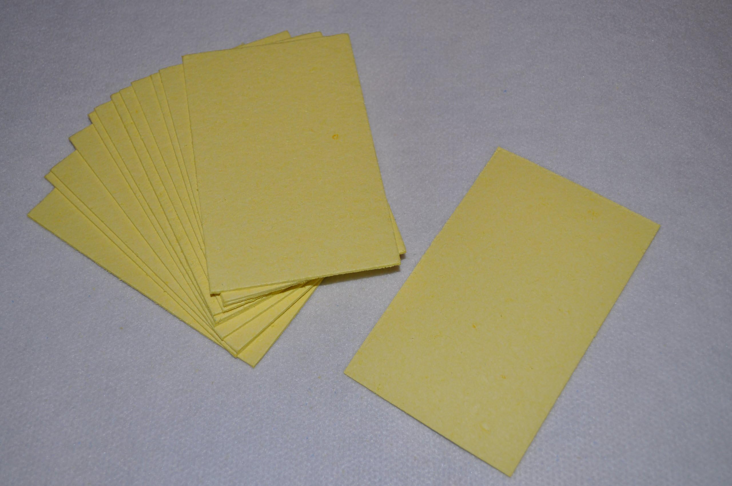 Compressed Cellulose Rectangular Sponges - Yellow - Pack of 12