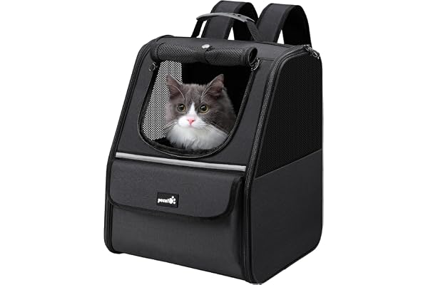 Pecute Cat Backpack Carrier, Small Dog Backpack Carrier, Pet Backpack Carrier for Cats Dogs Puppy Kitten, Cat Carrier Bag Car