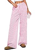 ANRABESS Womens Striped Gingham Pants 2025 Pajama