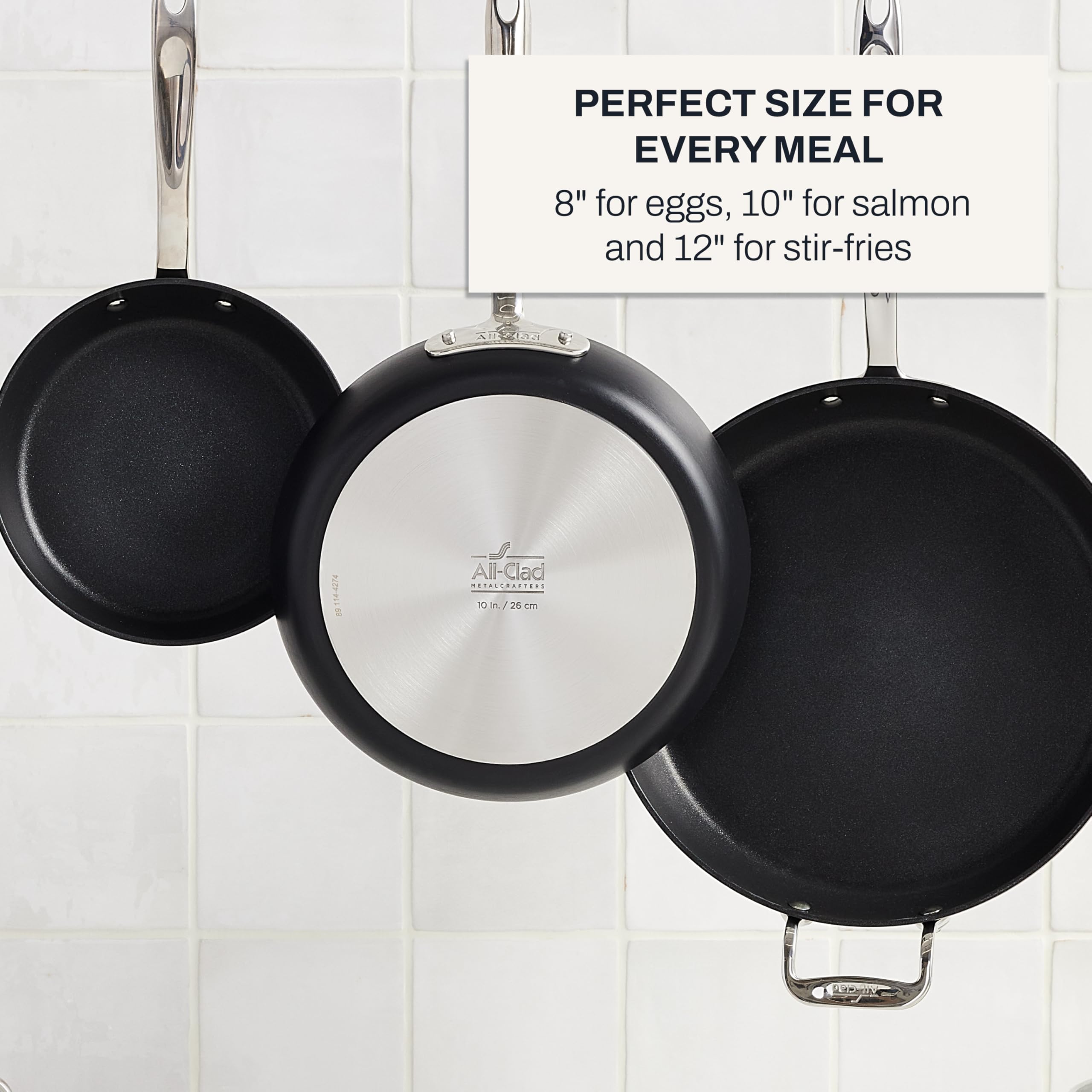 All-Clad HA1 Hard Anodized Nonstick Fry Pan Set – 3-Piece Cookware, 8