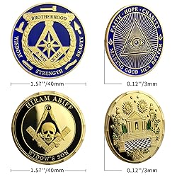 ASmileIndeep 9PCS Masonic Challenge Coin