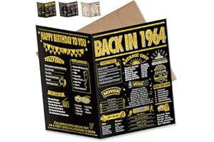 InstaDecor 60th Birthday Card Gifts for Men and Women, Happy and Funny Birthday Cards for Husband, 8x10 inch Print for Party Supplies Centerpieces, Gold Laser