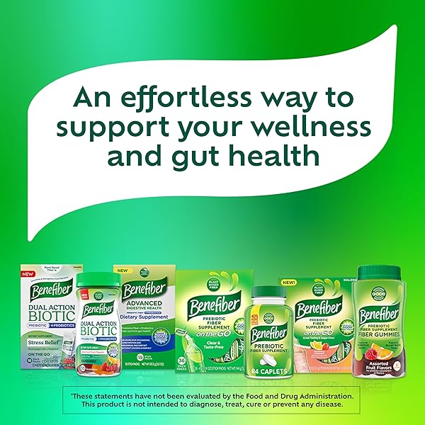BENEFIBER PREBIOTIC FIBER SUPPLEMENT GUMMIES WITH PROBIOTICS FOR DIGESTIVE HEALTH, ASSORTED FRUIT FLAVORS – 50 COUNT