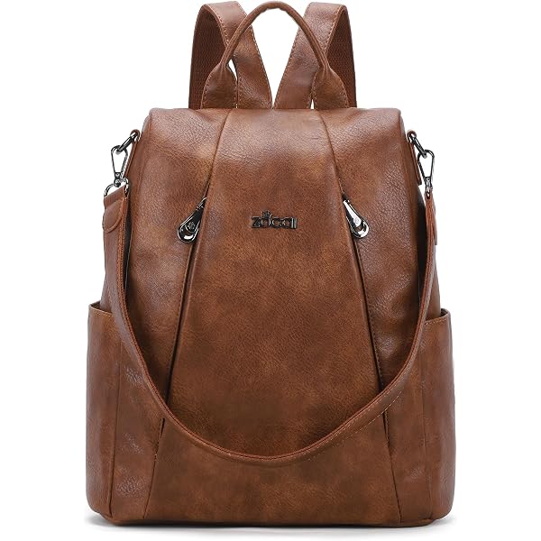 Amazon.com: rofozzi Structured Vegan Leather Backpack Purse  display picture 2