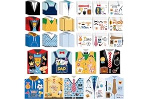 SERELIY 45 Set Father's Day Card Making Kits for Kids, Father's Day Shirt DIY Crafts, Bulk Father's Day Handmade Crafts for Classroom. (Father 45)