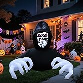 DR.DUDU 6FT Grim Reaper Halloween Inflatable Decorations Outdoor | LED Lights, Scary Blow Up Yard Decor, Large Spooky Inflatables, For Lawn, Porch, Haunted House, Party, Graveyard