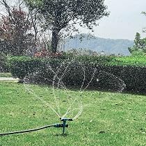 Aqua Joe AJ-MSSBM 4-Pattern Gear Drive Sprinkler, w/Lie-Flat Metal