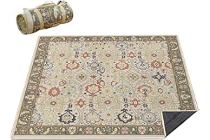 Cuslnox Picnic Blankets Waterproof Foldable Extra Large,80"x 80" Outdoor Beach Blanket Waterproof Sandproof,3-Layer Lightweight Handy Mat Tote Picnic Camping Rugs for Outside Your Rv(Vintage Floral)