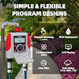 Aqualin Water Sprinkler Timer 2 Outlets Garden Irrigation Controller view 6