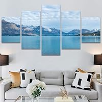 SIGNWIN 5 Panel Canvas Wall Art Modern Art Dramatic Farmhouse/Country Mountain Multicolor Nature Photography for Home Decorations Ready to Hang - 60