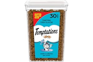 Temptations Classic Crunchy and Soft Cat Treats Tempting Tuna Flavor, 30 oz. Tub