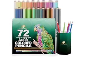 MyArtscape Colored Pencils Set of 72 – Soft Core Oil-Based Color Pencils with Vibrant Colors, Break-Resistant Core, Foldable Roll-Up Holder, Adult Coloring Book Kit