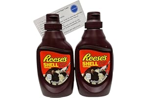 Reese's Ice Cream Shell Topping Dessert Bundle: (2) 7.25oz Chocolate & ThisNThat Recipe Card