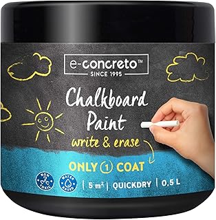 e-concreto Tafelfarbe, Schultafellack für innen 500 ml, Schwarz + Kreide
