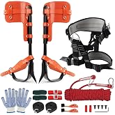 Professional Tree Climbing Spikes Set &ndash; Height-Adjustable Climbing Spurs | 350lb Load Rating Tree Climbing Gear, Includes Rope &amp; Straps for Arborists, Hunters, Fruit Harvesting