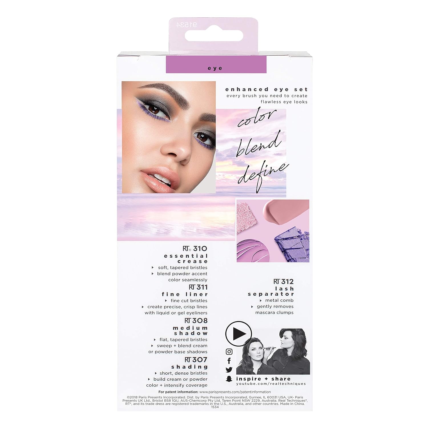 Real Techniques Professional Eyeshadow Blending Makeup Brush Set, Set of 5: Beauty