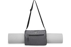 Gaiam Yoga Mat Bag - Wander Free Yoga Mat Carrier Pouch Tote | Adjustable Shoulder Sling Carrying Strap | Two Zippered Pockets, Easy-Clean Liner | Fits Most Size Yoga, Pilates, Fitness Exercise Mats