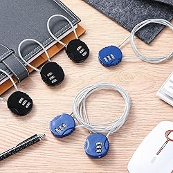 6 Pieces Cable Locks Combination Locks Cable