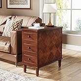 Tribesigns Solid Wood End Table, Fully Assembled Narrow Side Table with Drawers, Pre-Assembled Nightstand Slim Bedside Table 