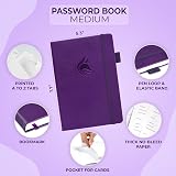 Clever Fox Password Book with Alphabetical Tabs Purple Medium 120gsm Paper view 2