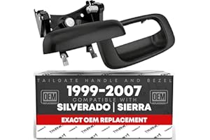 T1A Black Rear Tailgate Handle & Bezel OE Part #'s GM1916102 GM1915105 77488 15188001 15228540 15228541 | Fits Chevrolet Silv