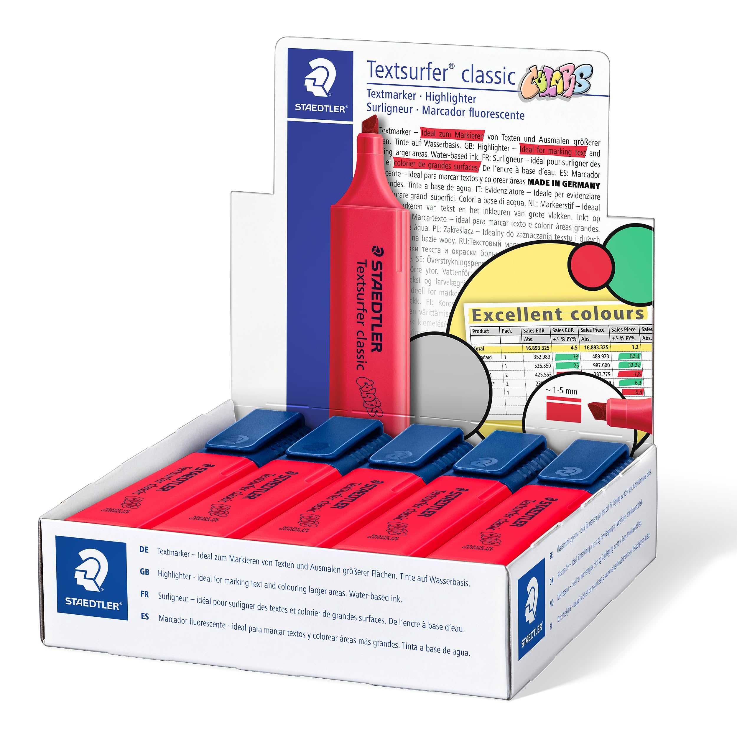 STAEDTLER 364 C-200 Textsurfer Classic Highlighter - Excel Red (Box of 10)