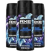 AXE Fine Fragrance Collection Premium Deodorant Body Spray for Men Blue Lavender 3 Count with 72H Odor Protection and Freshness Infused with Lavender, Mint, and Amber Essential Oils 4 oz