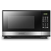 BLACK+DECKER EM031MB11 Digital Microwave Oven with Turntable Push-Button Door, Child Safety Lock, 1000W, 1.1cu.ft, Black & St