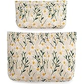 RIKMOXR 2 Pcs Makeup Bags, Large Cosmetic Bag Travel Toiletry Bag Organizer for Women, Embroidery Craft, Floral Makeup Bag Small Cosmetic Pouch Purse with Zipper Gifts for Girls Teen