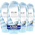 Olay Moisture Ribbons Plus Shea + Notes of Blue Lotus Body Wash, 18 Fl Oz, Pack of 4