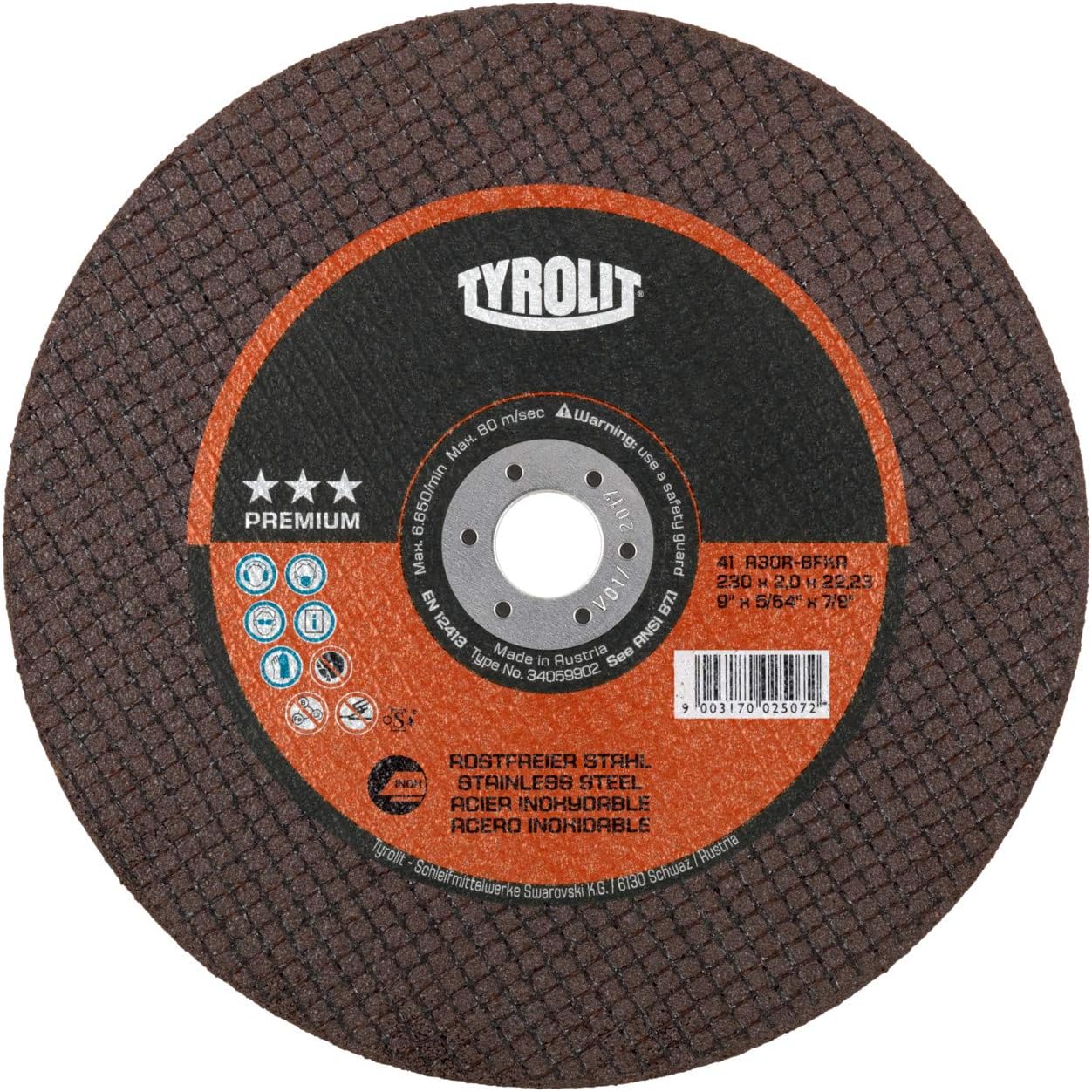 TYROLIT 41504 Cutting Disc for Stainless Steel 115 mm Pack of 25
